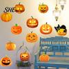 Versatile Fall Seasonal Decorations 3 Sheets Halloween Ghost Face Pumpkin Wall Sticker, Cute Black Cat Easy Peel And Stick Holiday Murals Decorative