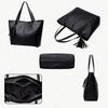 Women's Tote Bag, A4 Size, Large Capacity, PU Leather, Lightweight, Shoulder Strap, Zippered, Simple Design, Black, Perfect for Commuting or School