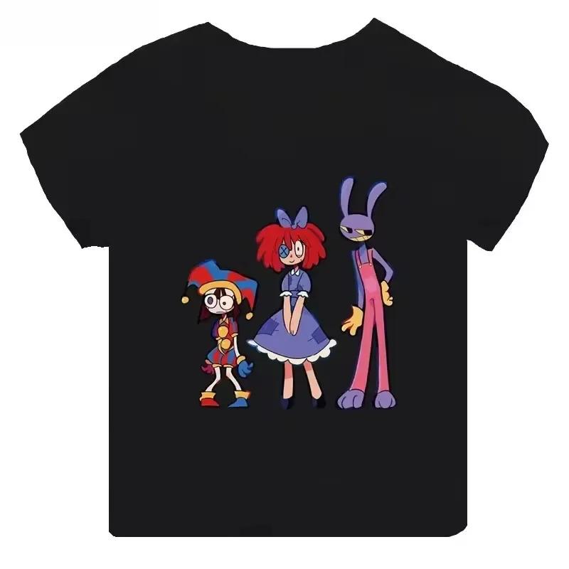 Summer Cotton Children T-Shirts The Amazing Digital Circus Short Sleeve Boy Girl Cartoon Pomni Baby Top Casual Kids Clothes Tees