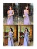 Dopamine Stunning Purple Spaghetti Strap Waist-Cinching Dress for Women's Summer Seaside Vacations