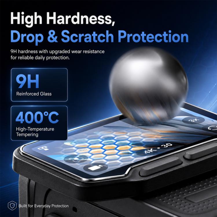 9H‑HD Transparent Tempered‑Glass Screen & Lens‑Protector‑Film Kit For Insta360 Luna Ultra Action‑Camera