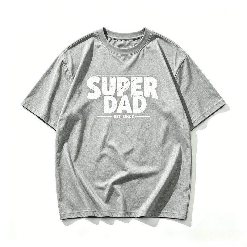 Vintage Super Dad Graphic TShirt For Unisex Fathers Day Gift Retro Distressed Print Cotton Casual Short Sleeve Tees Harajuku Y2k