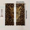 2Pcs Polyester Creative Leopard Decorations Printing Window Curtains Birthday Party Decoration Backdrop Drapes for Living Room
