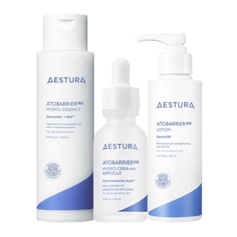AESTURA Atobarrier365 Hydro Skincare Set (Hydro Essence Toner 200ml + Cera-Hyal Ampoule 30ml + Lotion 150ml)