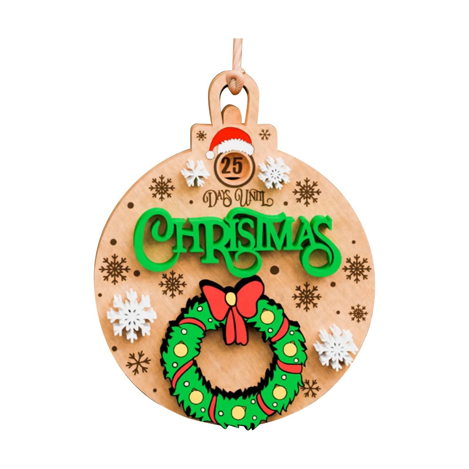 

Подвеска для рождественского обратного отсчета, украшение в виде венка в стиле 3D, праздничный кулон для обратного отсчета белый