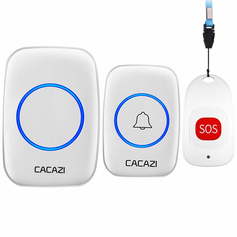 Wireless Elderly Call Button: Long-Distance Remote for Emergency Assistance and Patient Alerts белый