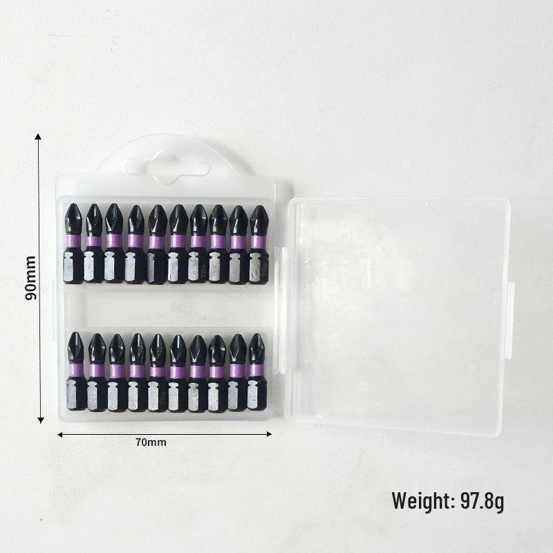 Shock-resistant Magnetic Phillips Screwdriver Bits with Anti-slip Teeth
