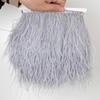 1Meter Red Ostrich Feathers Trim on Tape Ribbon Fringe 8-10cm Fabric Skirt Sewing Trimmings Feather Dress Clothes Decoration