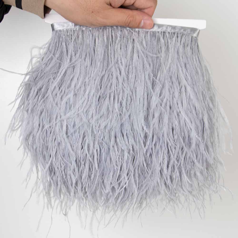 1Meter Red Ostrich Feathers Trim on Tape Ribbon Fringe 8-10cm Fabric Skirt Sewing Trimmings Feather Dress Clothes Decoration