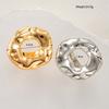 2Pcs/Set Geometric Irregular Big Round Rings For Women Simple Gold Silver Color Hollow Out Rings Set Trendy Female Party Jewelry
