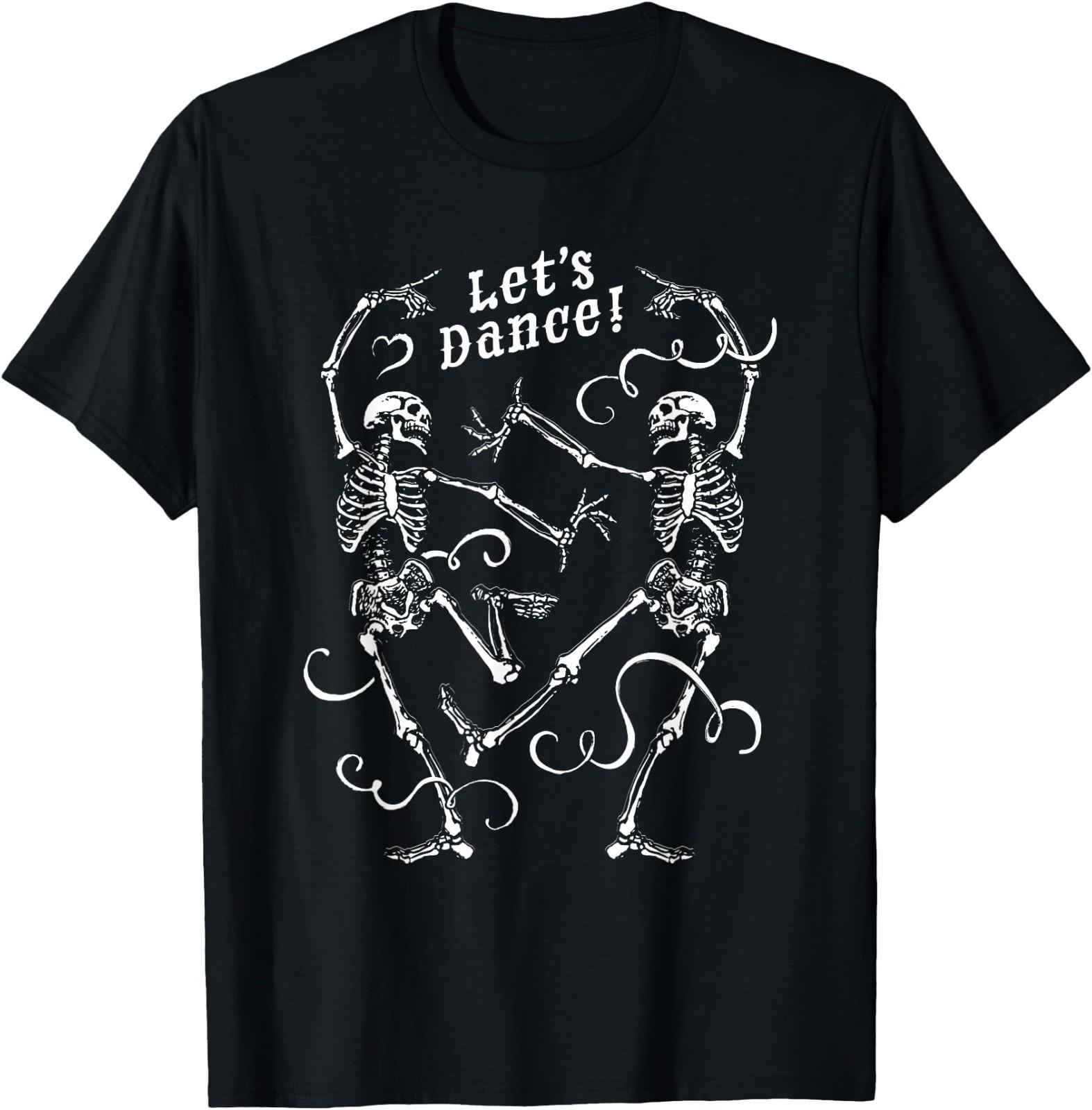Let s Dance Halloween Skeletons With Skulls T-Shirt XXXL