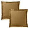 Parure de draps 4 pièces "Premium" pour lit 140 x 190 cm Caramel Coton Pur