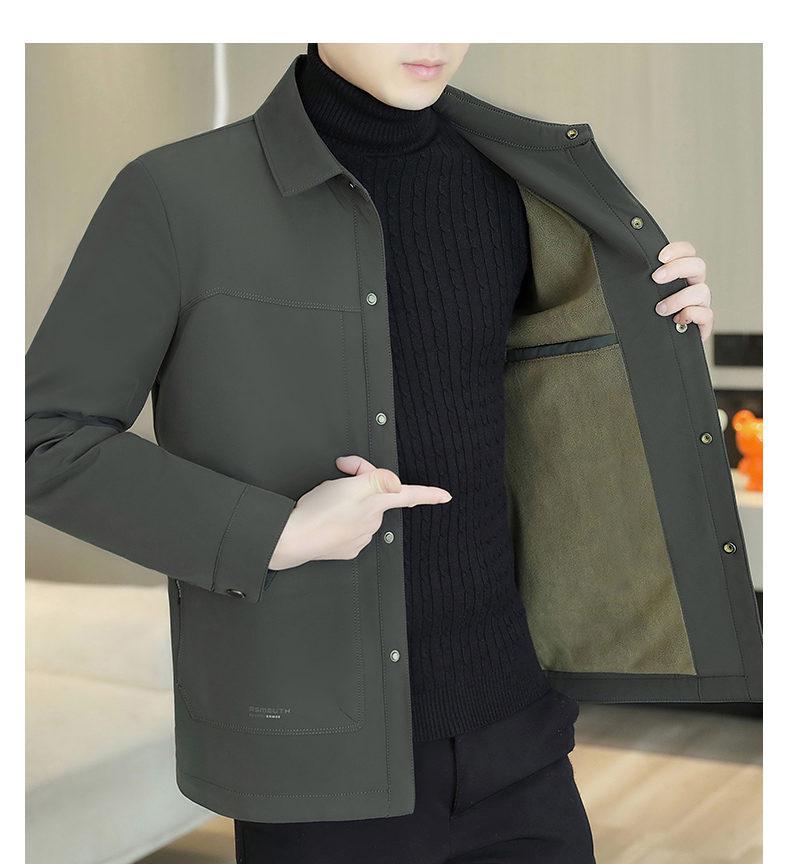 Modische Mitteldicke Revers-Top-Jacke für Herren - Warmes Plus Samt für Herbst/Winter