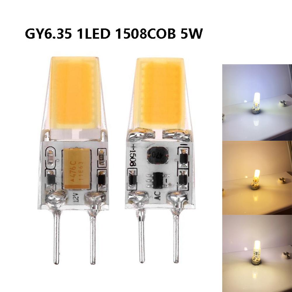 5W AC/DC12V GY6.35 LED Lamp Crystal Sapphire Lamp 1508SMD LED COB Chandelier plug-in LED Light Source Silicone Bulb Chandelier