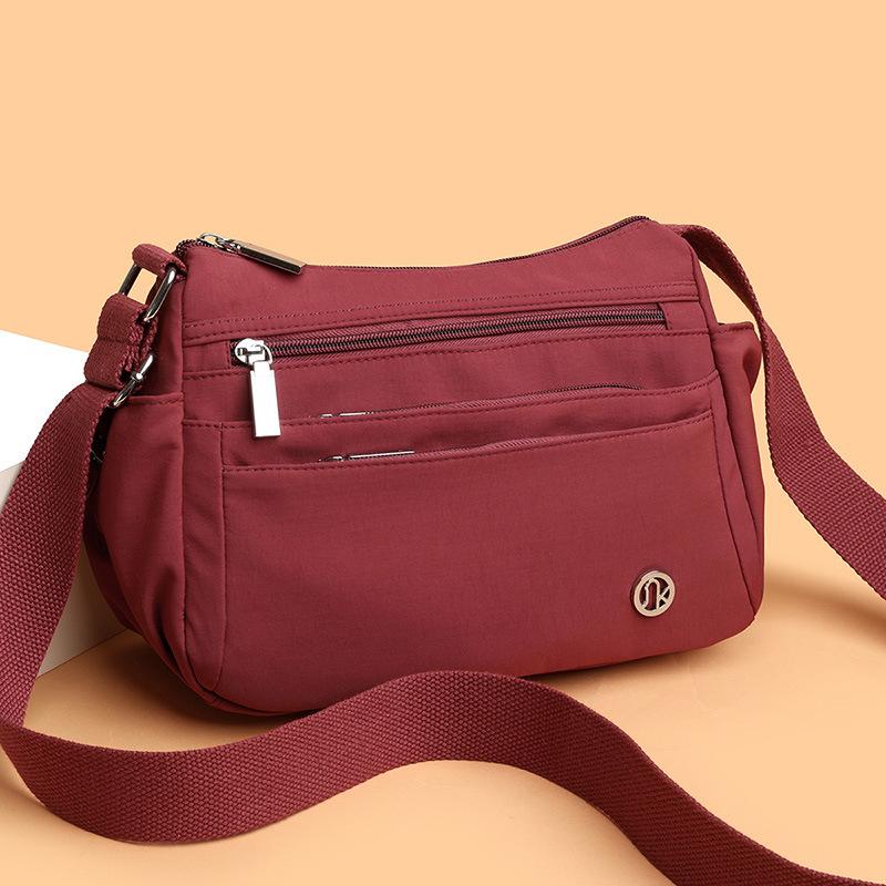 Middle-aged Mother's Bag - Simple and Lightweight Zipper Bag with Large Capacity, Single Shoulder Crossbody Bag