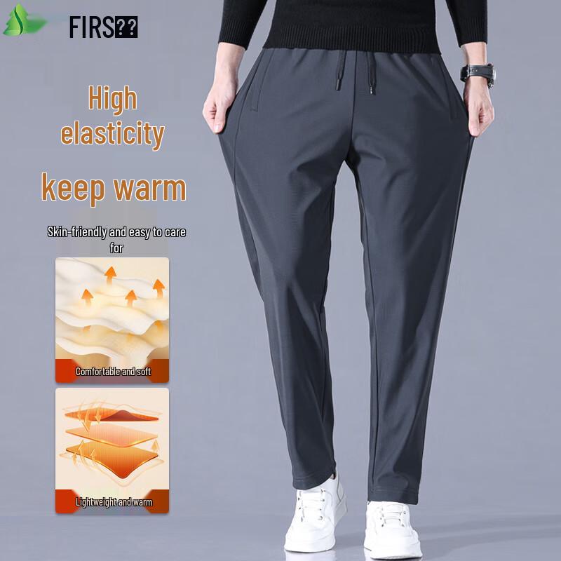 FIRS Men's Thermal Stretch Straight-Leg Casual Pants