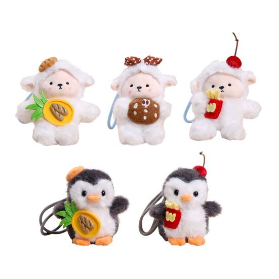 Penguin Sheep Design Plush Doll Keychain Pendant Soft Portable Mini Doll