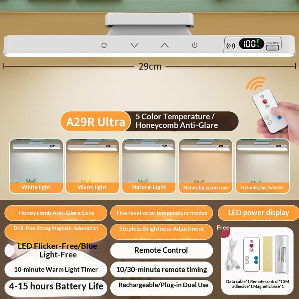 Magnet Hanging Night Lights Rechargeable Long Strip Reading Light Dual-Use Lighting Strips For Cabinet Closet Wardrobe