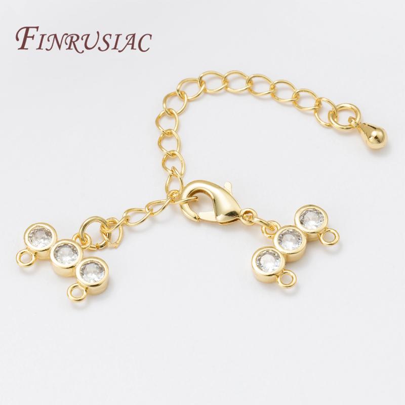 2 Sizes 18K Gold Plated Lobster Clasp with Extension Chain Connector For Jewelry Making,DIY Multi-row Pearl Necklace Accessories
