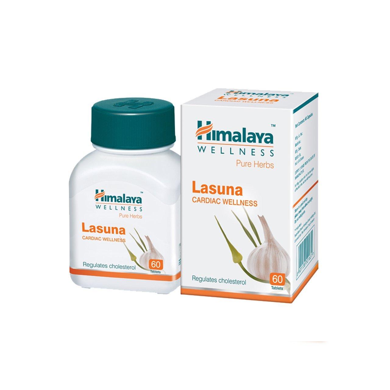 

Himalaya Pure Herbs Lasuna Cardiac Wellness Tablets, White, 60 Count X pack of 3