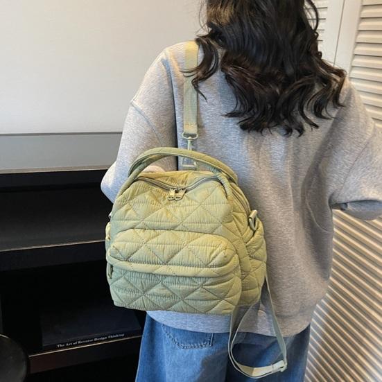 Women Quilted Sling Backpack Convertible Shoulder Bag Crossbody Purse with Handles Handbag for Travel Work Daily Errands