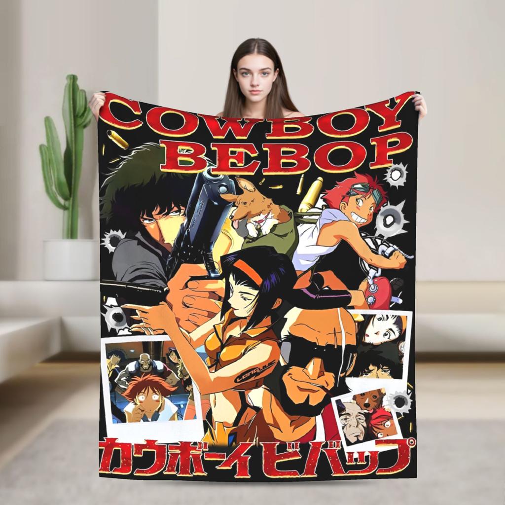 Cowboy Bebop Spike Spiegel Knitted Blanket Hot Japanese Anime  Fleece Throw Blanket Decoration Soft Warm Bedspread Multifunction