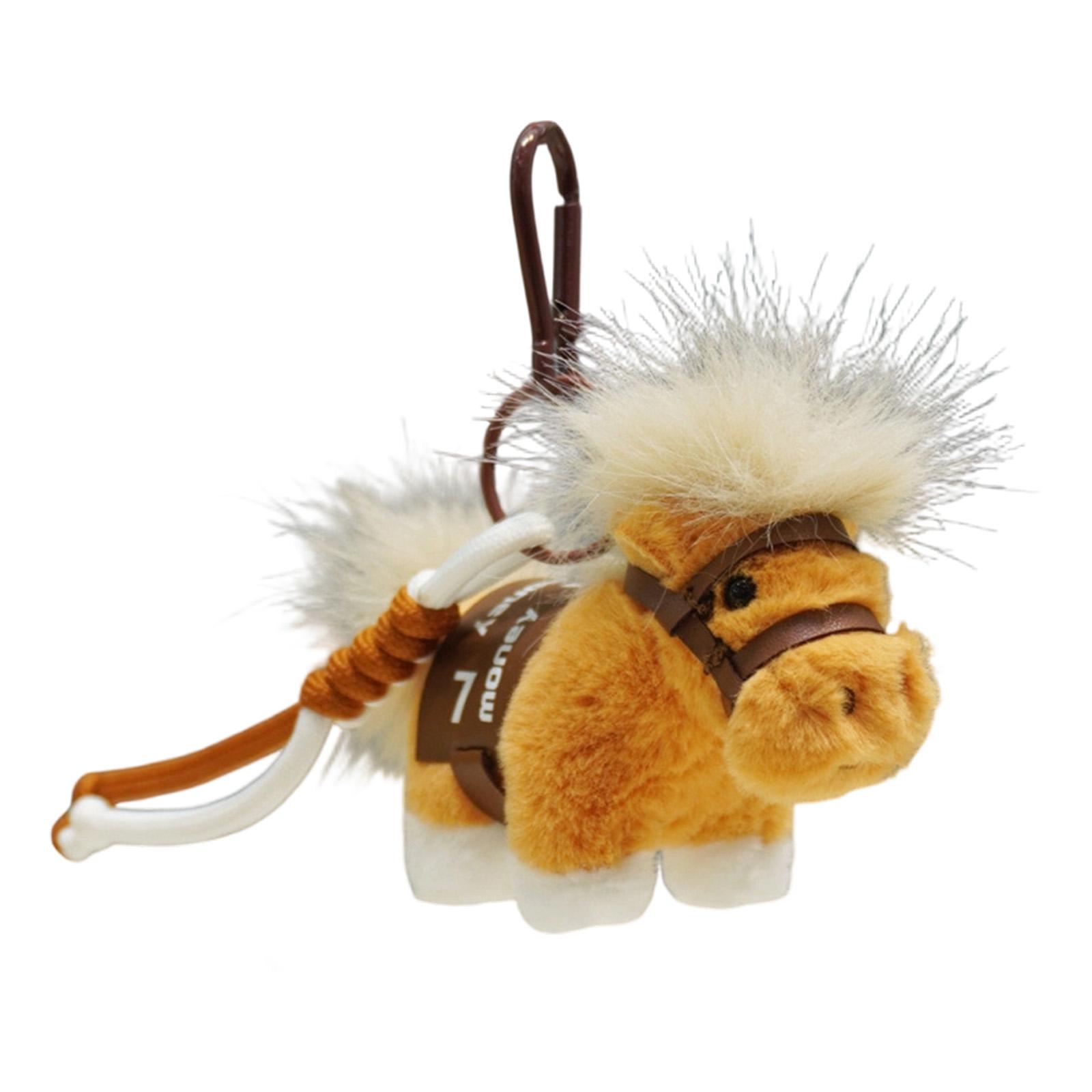 

Cute Fortune Horse Keychain With Plush Material Symbolizing Wealth Luck Lightweight Design For Everyday Carry Gift Option оранжевый