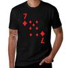 Seven Of Diamonds Poker Playing Card Costume 7 Tshirt Simple Line Art Print Tee