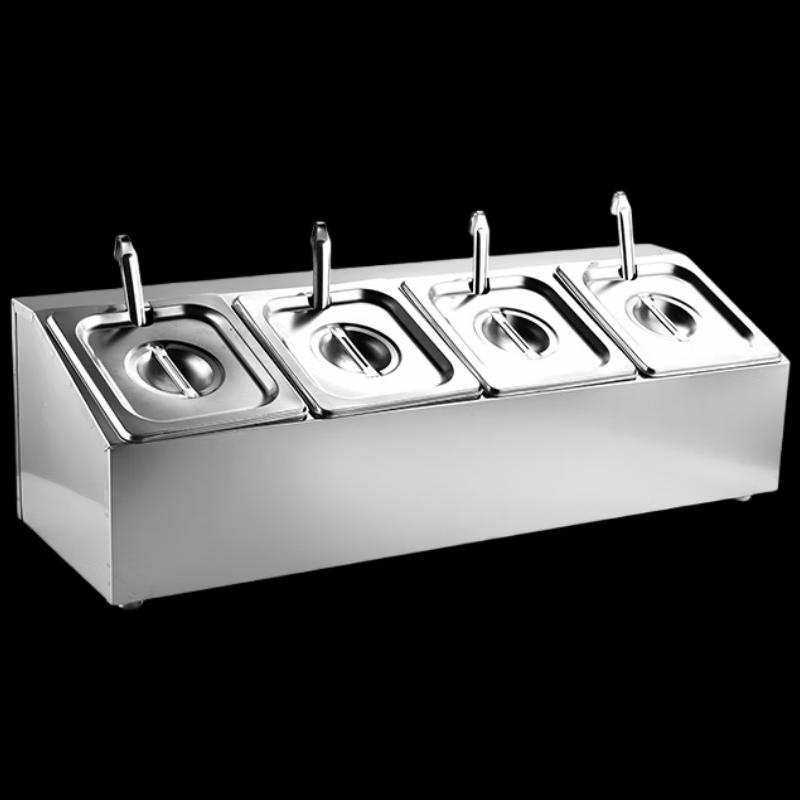 Stainless Steel 1/6 Size 4-Compartment Portion Pan Rack