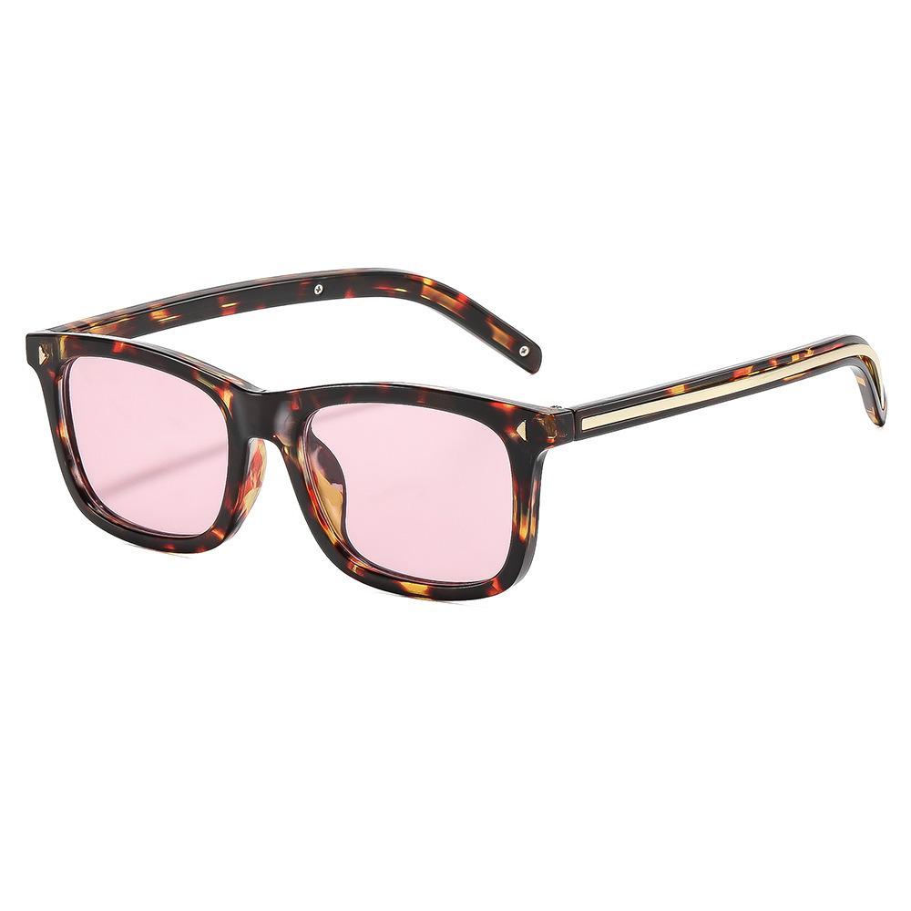 2026 Retro Square Frame Rice Nail Sunglasses: Stylish Outdoor Street-Style Face-Slimming Sun Protection Glasses