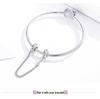 European S925 Sterling Silver Water Ripple Safety Chain Bracelet Accessory