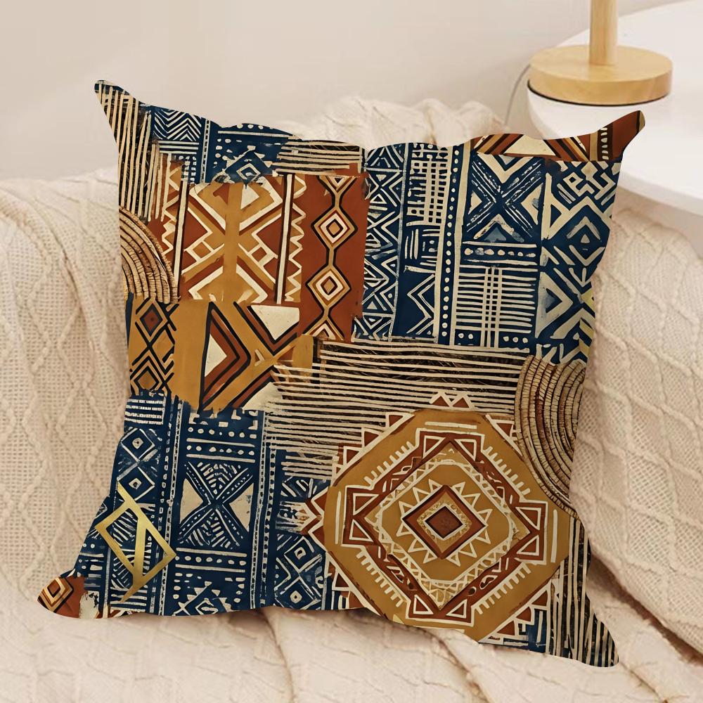 African Living Art Cushion Cover Soft Plush Fabric DoubleSided Printed Cushion Covers for All Seasons Home Decor