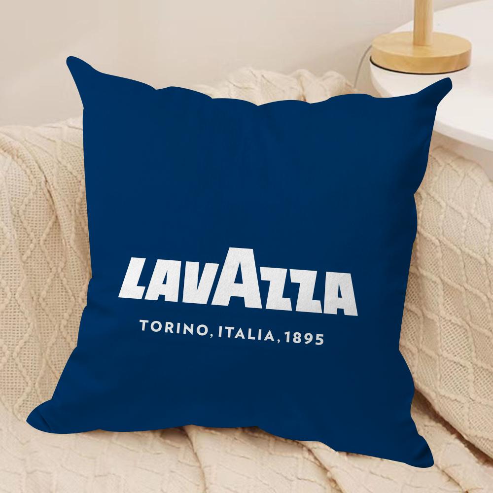 

Hot L-Lavazza Coffee Cushion Cover Silky Short Plush Sofa Pillow Cover Hidden Zipper Soft Dustproof Case for Home Decor 30cmx30cm