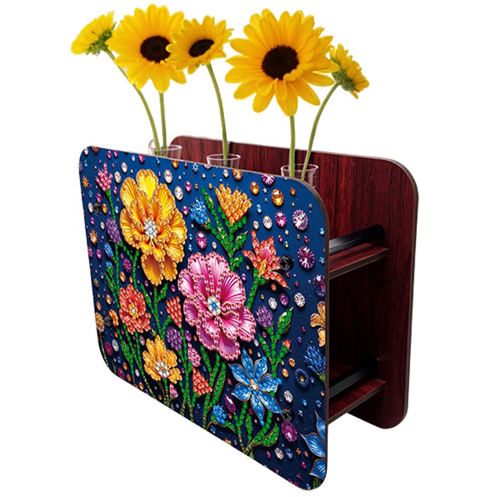 DIY Diamond Painting Wooden Tube Vase Two-Sided Pattern 5D DIY Vase Diamond Painting Kit for Adults Gift Idea Home Office Decor