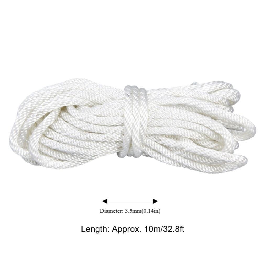 White Pull Cord Nylon Starter Rope Durable Recoil Starter Rope for GX160 Recoil Starter Chain Saw