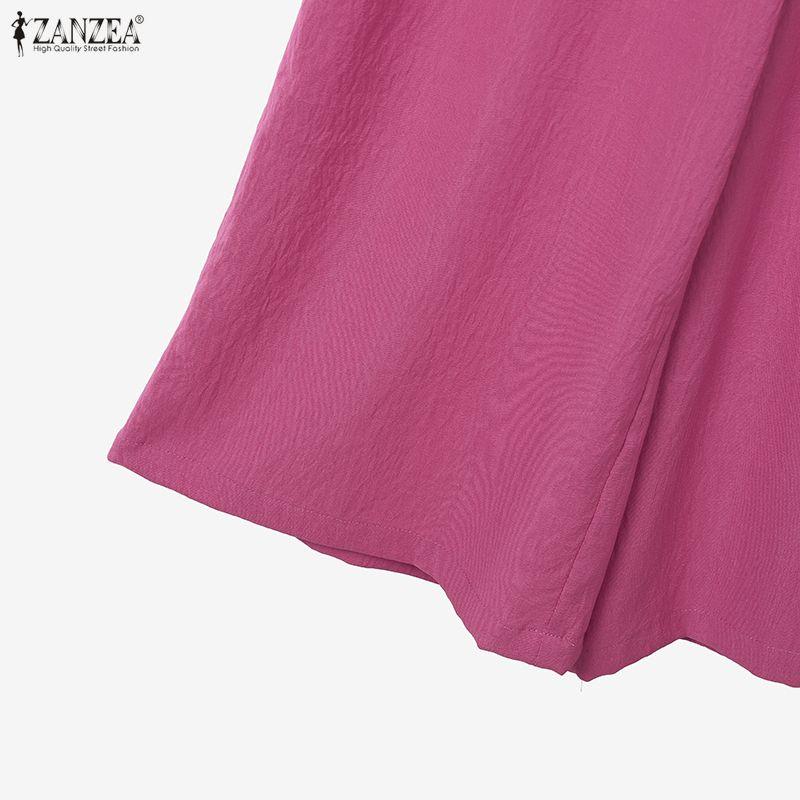 ZANZEA Women Sleeveless Tank Tops and Pants Casual Two Piece Suit Sets