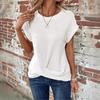 Women's Fashion Casual Summer Spring Solid Color Print Short Sleeve O-Neck Blouses & Shirts