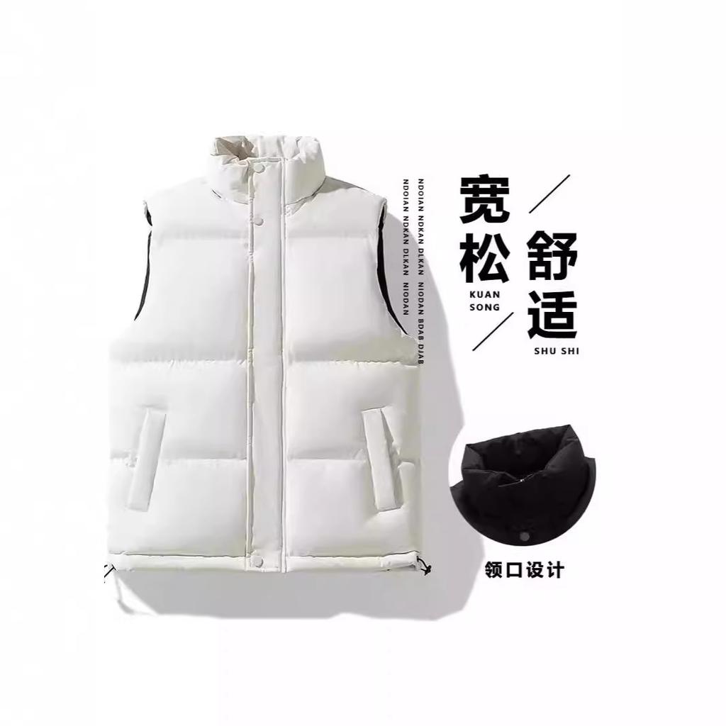 Vest Autumn and Winter Outer Wear Cotton Vest Large Size, Stand-up Collar Cotton Vest, Fattened and Enlarged Warm Vest Jacket