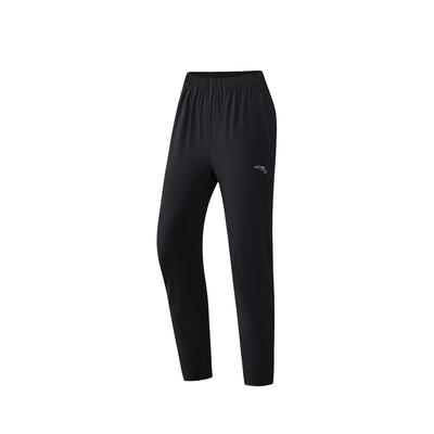 Womens Woven Sports Pants Summer Casual Pants Women Bottoms Basic-Black 962625502-2