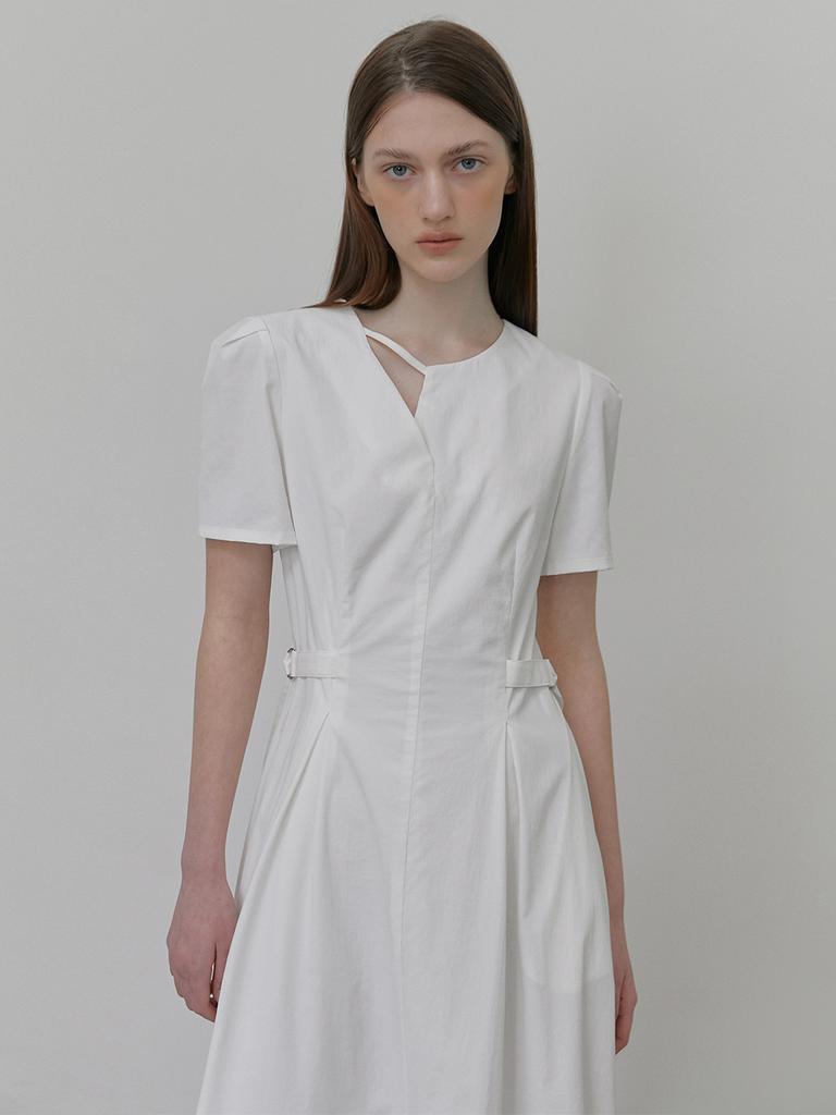 Etmont Neck Strap Belt Dress, White