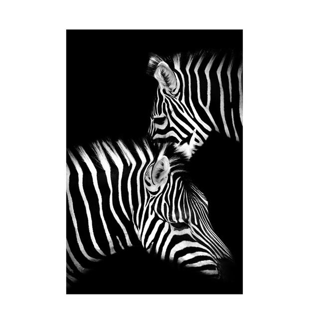 Modern Canvas Painting Black White Animal Posters and Prints Lion Elephant Deer Zebra Wall Pictures for Living Room Home Decor No Frame