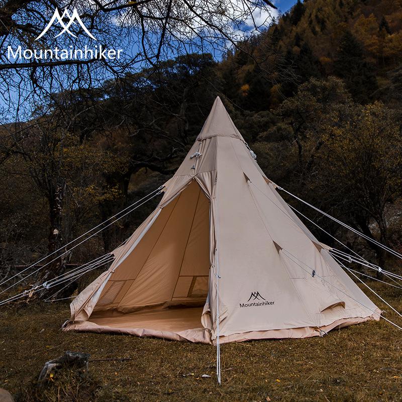 Mountain Guest Waterproof Luxury Camping Pyramid Tent - Polyester Cotton Canvas