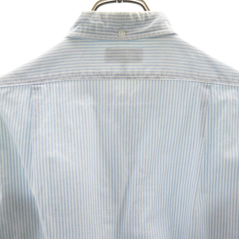 A Bathing Ape Stripete Langermet Knappedunskjorte S Blå Herre Brukt