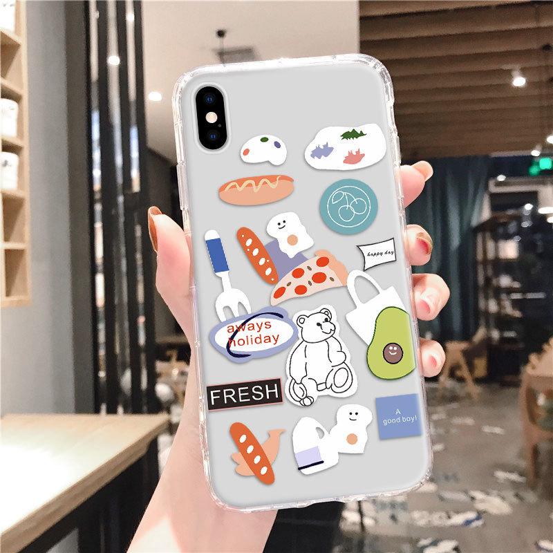 Ins Small Fresh iPhone17promax Suitable for Apple 16Pro Air Cushion Anti-drop 14 Transparent Mobile Phone Case Xr