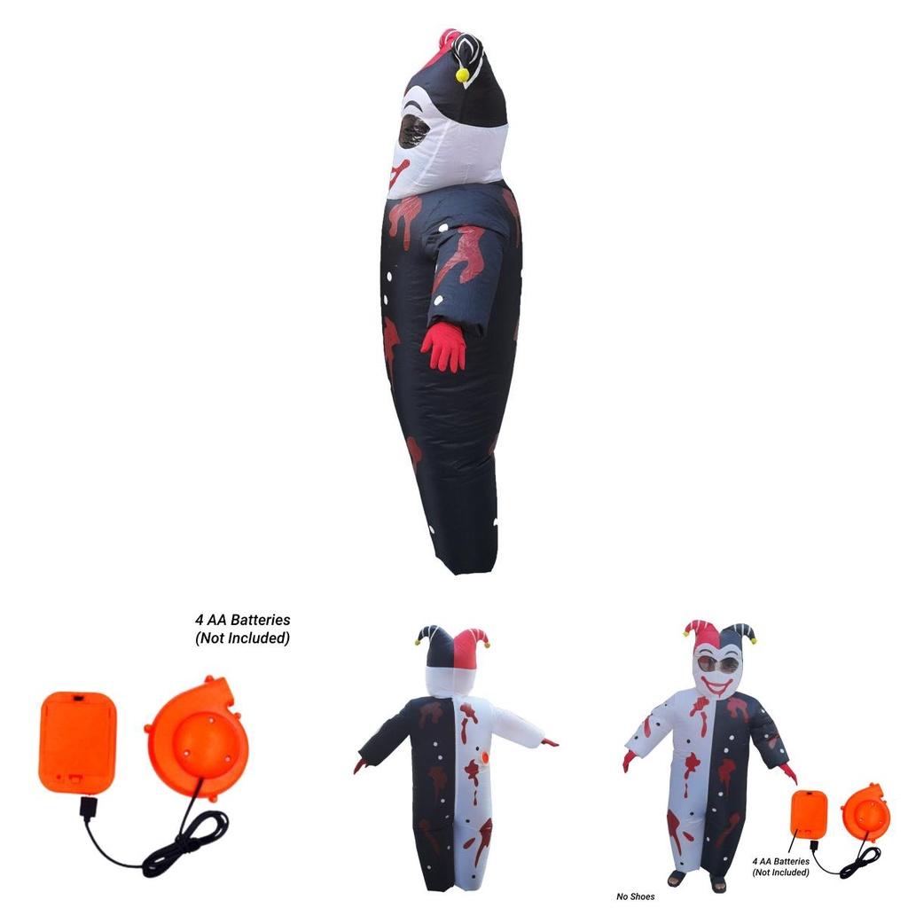 Evil Clown Inflatable Costume For Halloween Party Prank And Stage Performance Black Color