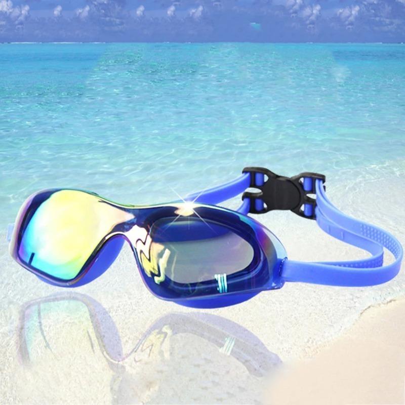Adult Mid-frame High-definition Waterproof Anti-fog Swimming Goggles for Men and Women, Made of Silicone