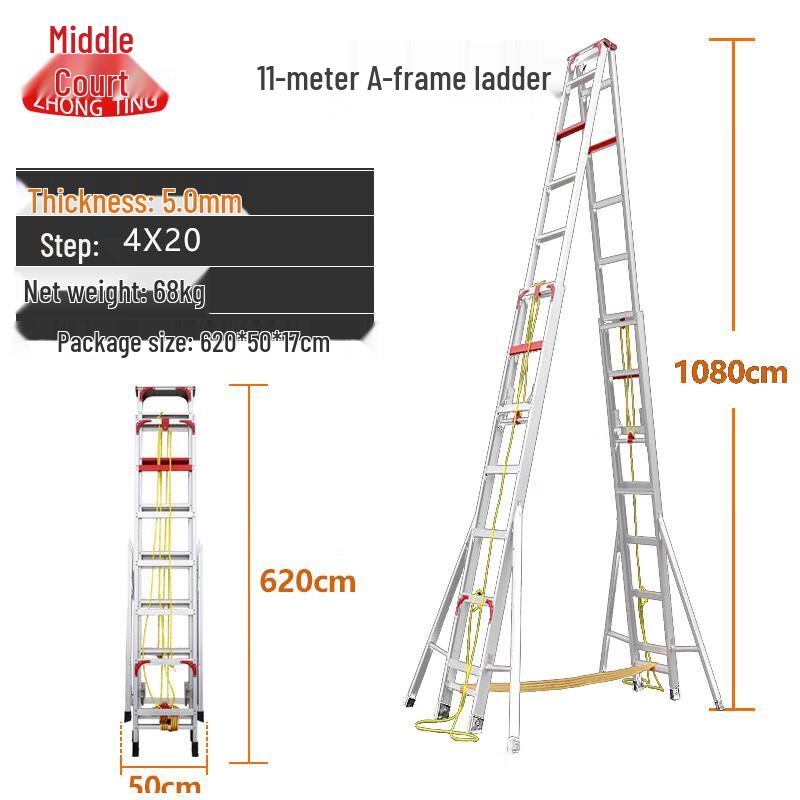 Zhongting Telescopic Folding Aluminum Alloy A-Frame Ladder