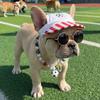 Adjustable Dog Sunshade Hat Breathable Pet Sunglasses Set Pet Soccer Hat  Beach Vacation