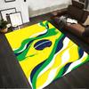 Teppich mit brasilianischem Flaggenmuster in Gelb, Grün, Blau Geeignet als Anti-Rutsch-Matte für Wohnzimmer, Schlafzimmer, Sofas