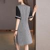 Srcr Houndstooth Doll Collar Waist-Cinching Dress
